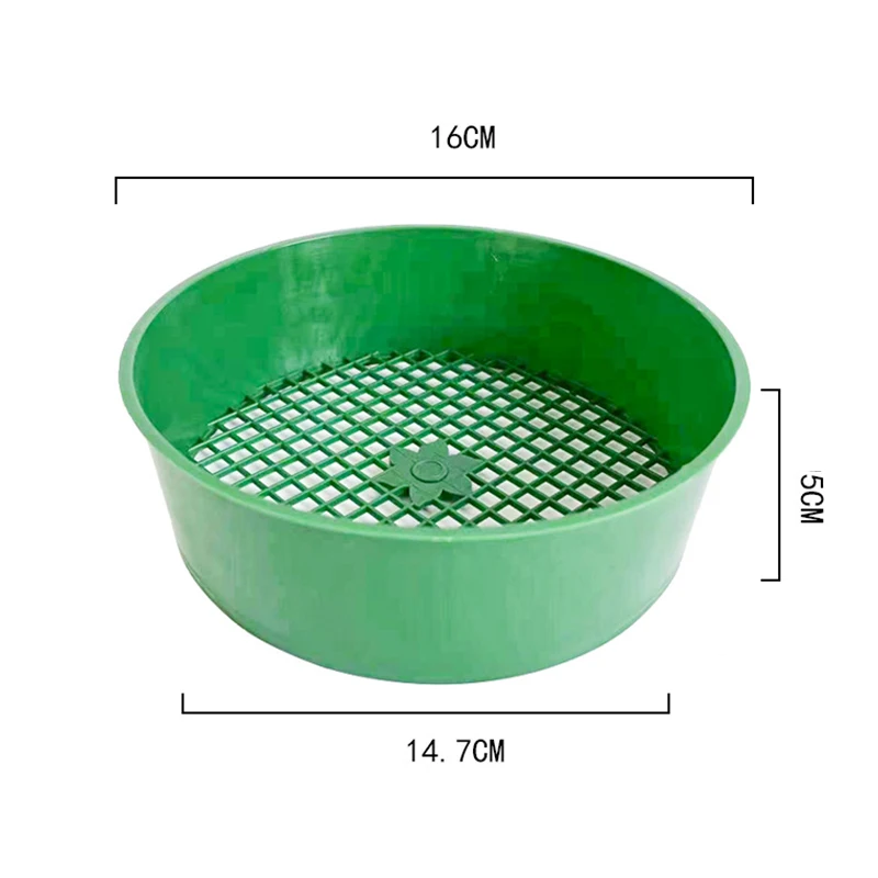 Green Round Garden Sieve Plastic Riddle Stone Sand Seedling Mesh Garden Tool Soil Gardening Screen Seedling Cultivation Network hydroponic planting tools