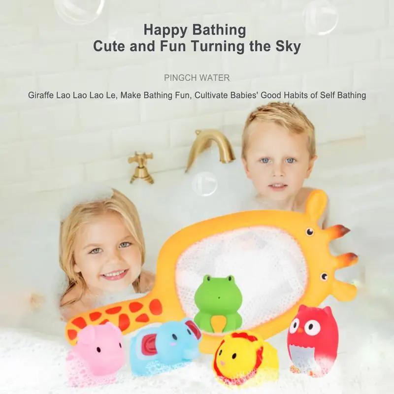 

Kids Bath Toys Fishing Games With Shark Giraffe Shape Grabber Parent-child Interactive Game Bathtub Toy For Infant Birthday Gift