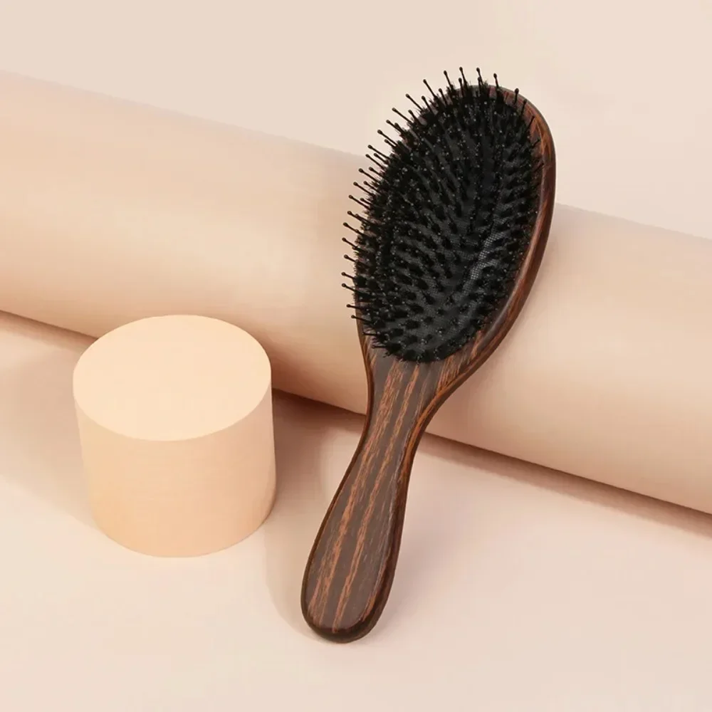 정전기 방지 엉킴 방지 브러쉬 헤어 두피 마사지 빗 대나무 헤어 브러쉬 천연 나무 에어 쿠션 스타일링 도구 (여성용, 남성용)