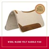 Western saddle pad for horse protection contoured wool blend felt tan shock absorbing and durable