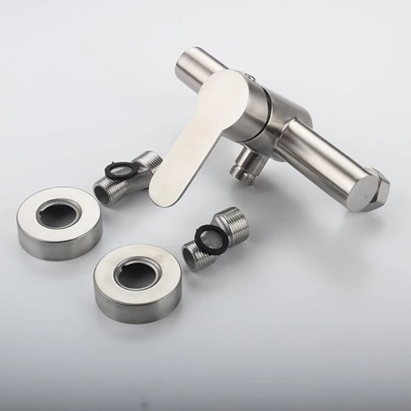 SUS304 stainless steel bathroom shower faucet wall-mounted shower cylinder faucet hot and cold water control valve switch faucet 6