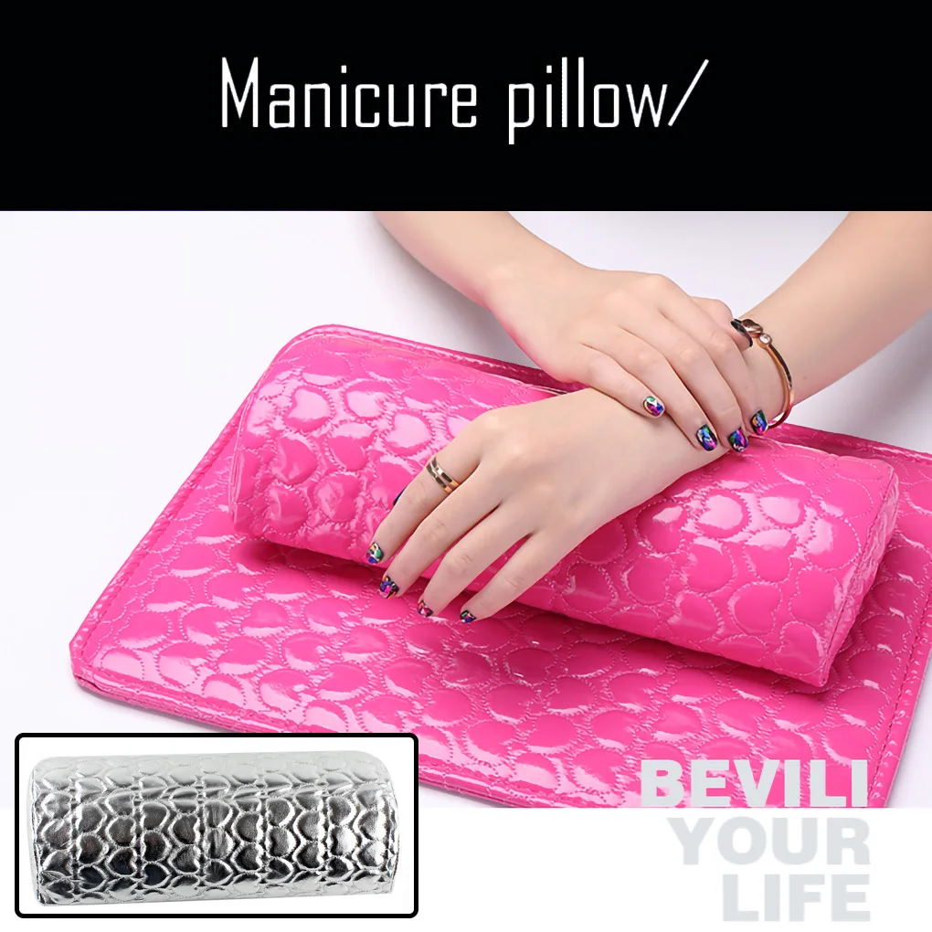 Nail Art Pillow Leather Arm Rest Cushion Waterproof Wrist Support Hand Holder Pad Soft Washable Pillow Stand for Nail Art Tool