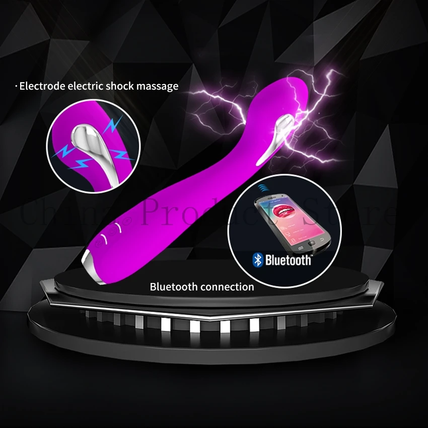 Funzioni di vibrazione 12 Donne V 5 Stimolazione di scosse elettriche Giocattolo del sesso femminile APP mobile Remot_voghion.com