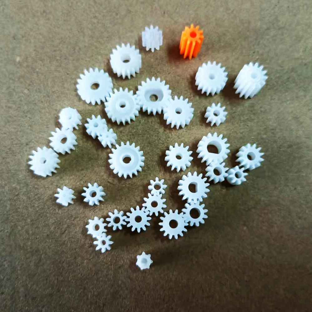 

100pcs spindle plastic gear 1/1.5/2/3mm round D-type hole for rc car plane robot kids diy baby accessories