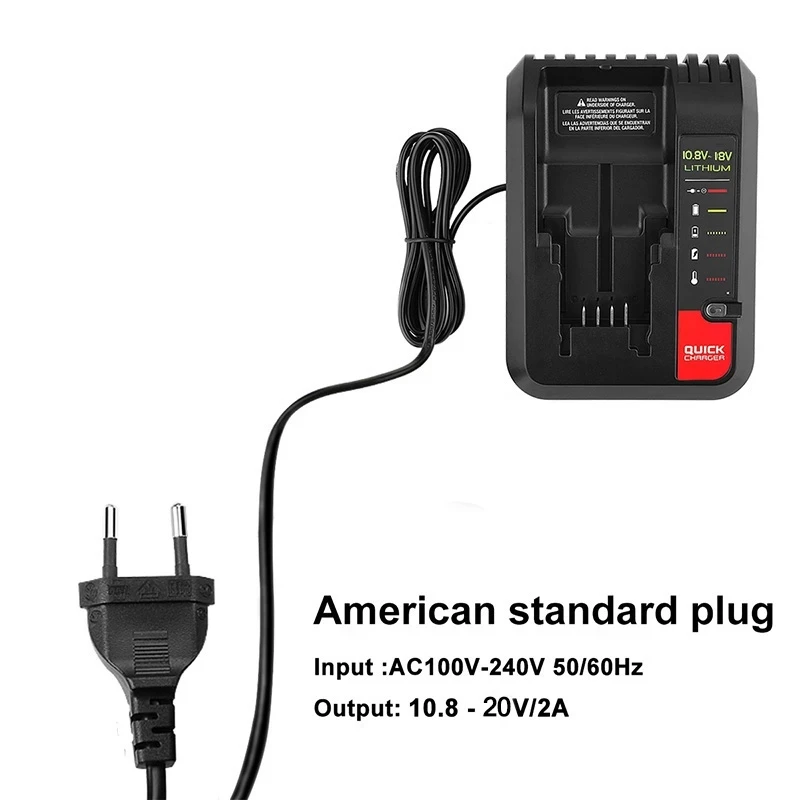 Li-Ion Battery Charger Fast Charge For Stanley Black And Decker 10.8V 18V  20V Model