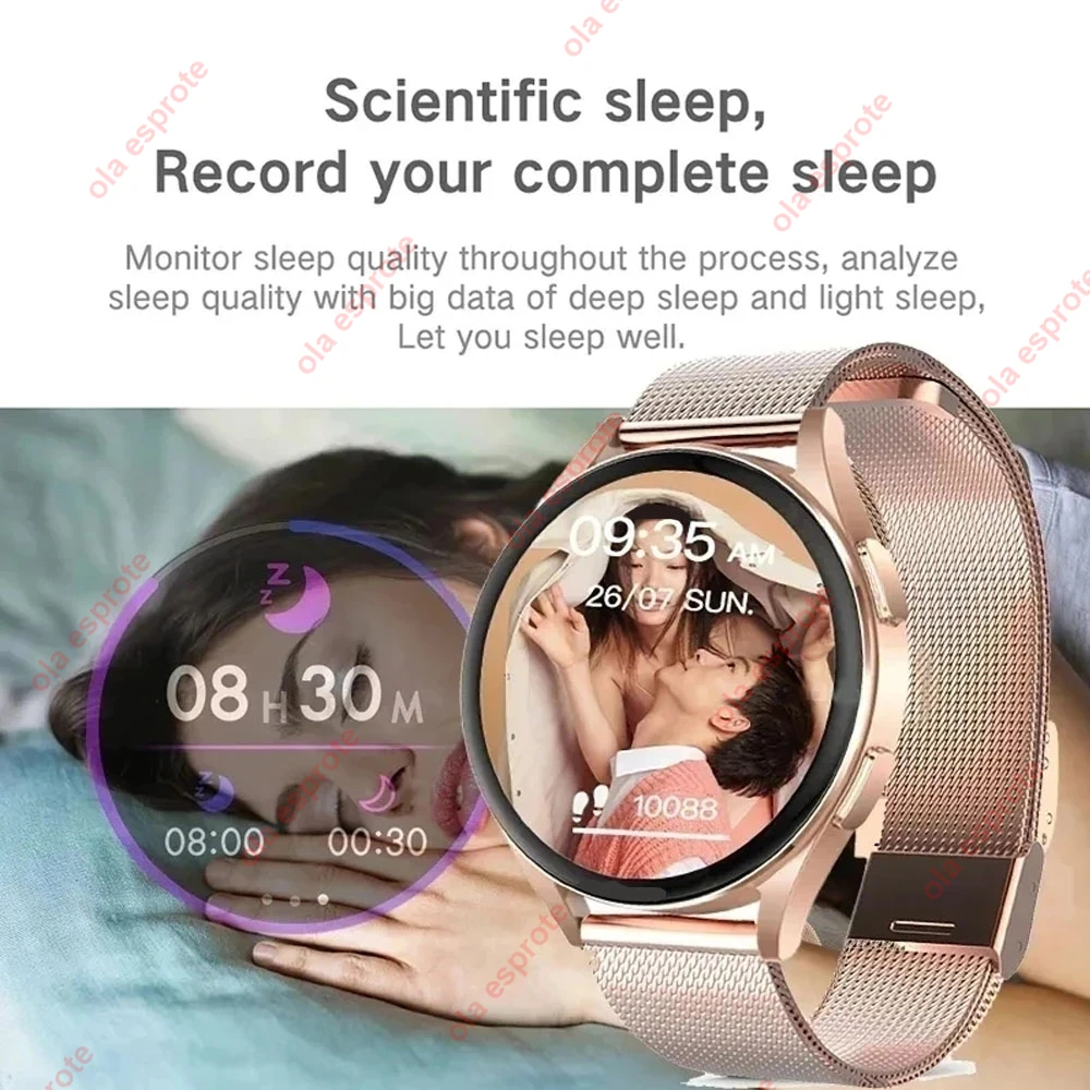 남녀공용 스마트 워치 6 프로 클래식 스마트 워치, 심박수 맞춤 다이얼, HD AMOLED 음성 통화, NFC GPS 트래커, 스포츠 시계, 2024 신제품