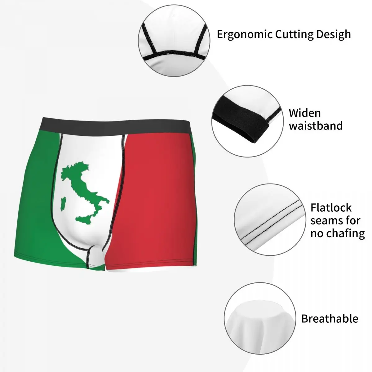 Men Italy Boxer Briefs Shorts Panties Soft Underwear Italian Flag Male  Funny Underpants - AliExpress