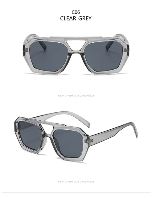 鏡面加工 GRAVITY LANCE Moda wielokątne okulary przeciwsłoneczne z podwójnym