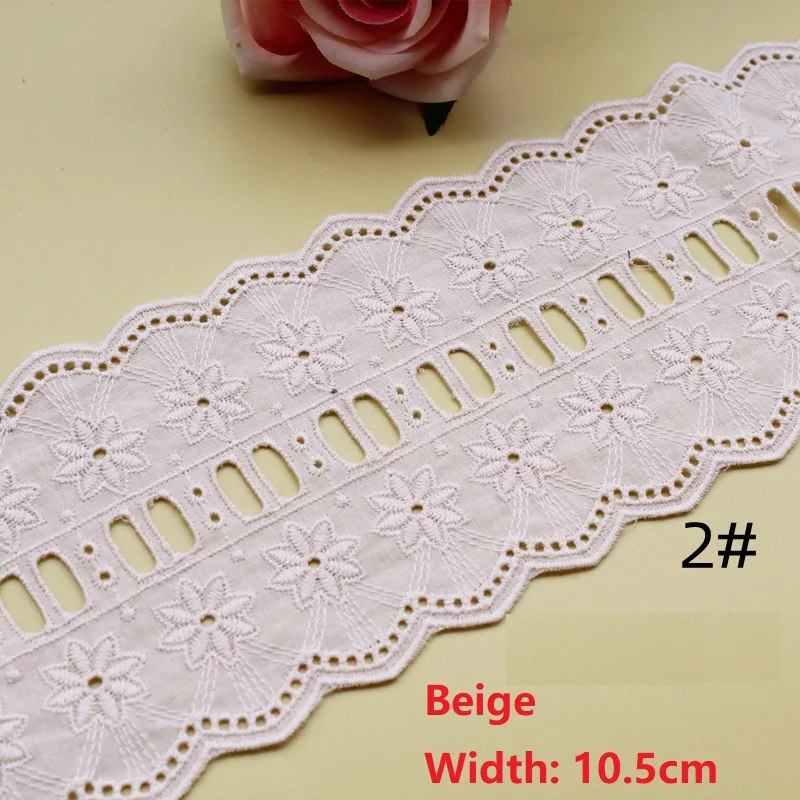 Sustainable Cotton Wave Lace Trim in Off White Beige - 2 Yards