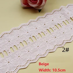 Sustainable Cotton Wave Lace Trim in Off White Beige - 2 Yards - 2yards (Beige)