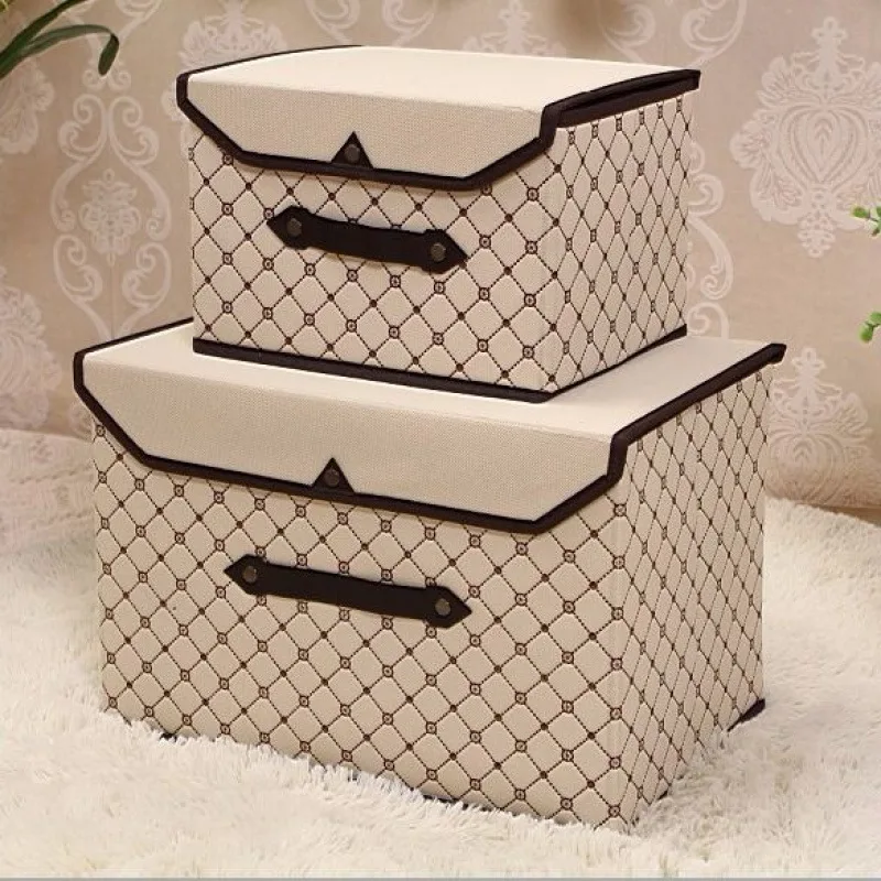 Foldable Clothes and Miscellaneous Items Storage Box Convenient Dustproof Box with Cover Folding Storage Box Wardrobe Organizers 5