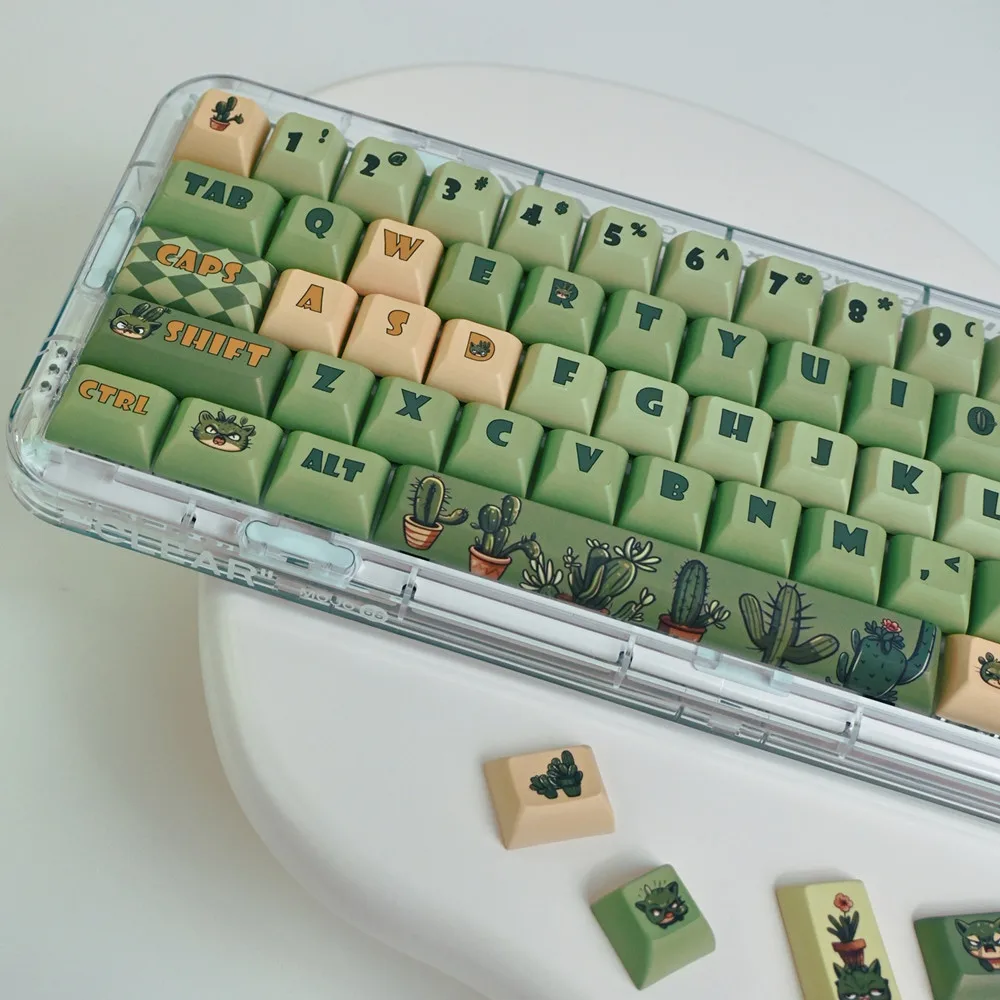 

PBT Prickly Cat Keycap Original Design KCA Profile 5 Side DYE Sublimation ISO Enter For Cherry MX Switches GK61 SK64 RK68 RK87