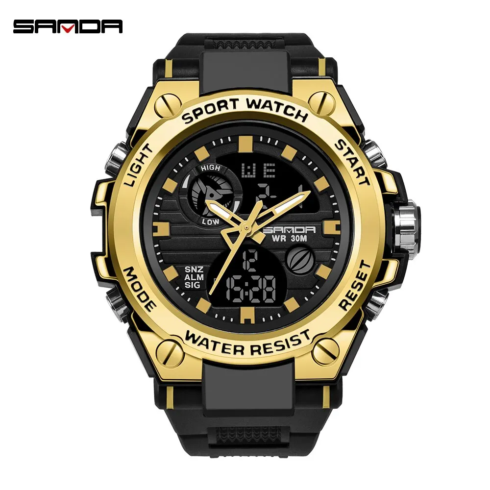SANDA Premium Men's Luxury Waterproof Sports Watch