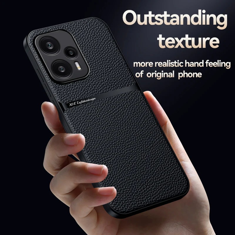 Luxury Magnetic Leather Solid Color Phone Case - Shockproof Back Cover