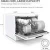 QWCOMFEE’ Portable Mini Dishwasher,6 Place Settings,with 8 Washing Programs,Speed,Baby-Care,ECO&Dish Washer for Dorm,RV&amp 2