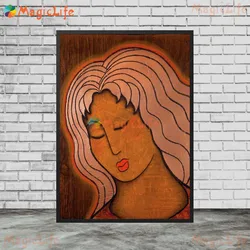 Vintage Girl Portrait Wall Art Canvas - Unframed Poster - 30X42cm NoFrame (D)