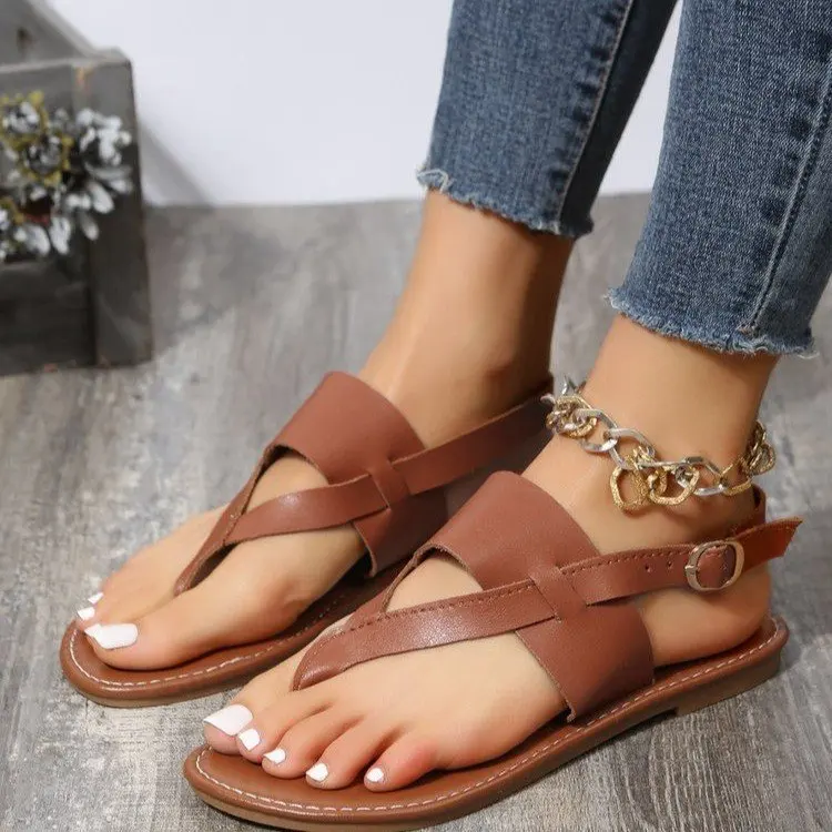 Summer Fish Mouth Solid Color Sandals Fashion New Clip Feet Flat Bottom Women Shoes Outdoor Famale Flip Flops Sandals Size 36-43