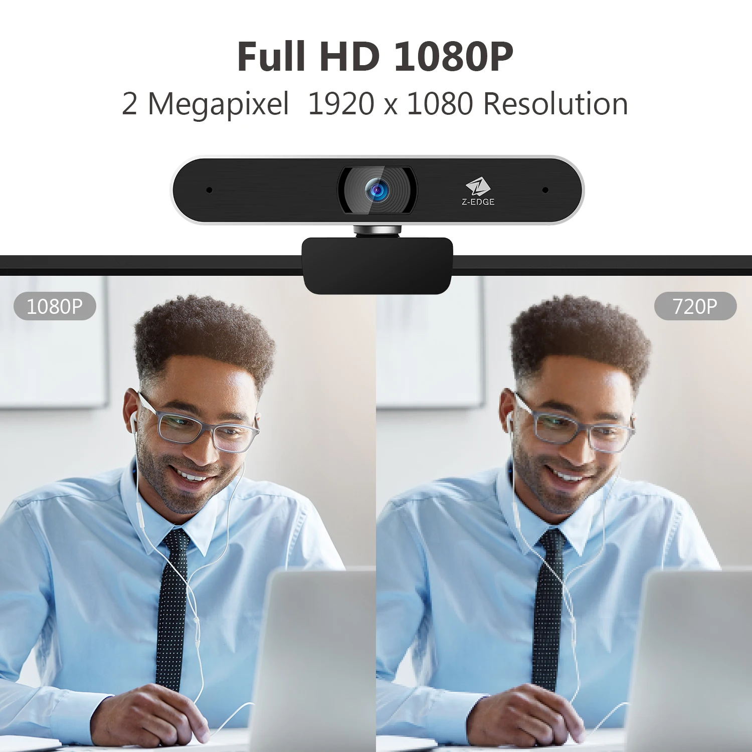 Z-EDGE ZW511 Full HD 1080P Auto Focus Webcam for PC Desktop Laptop