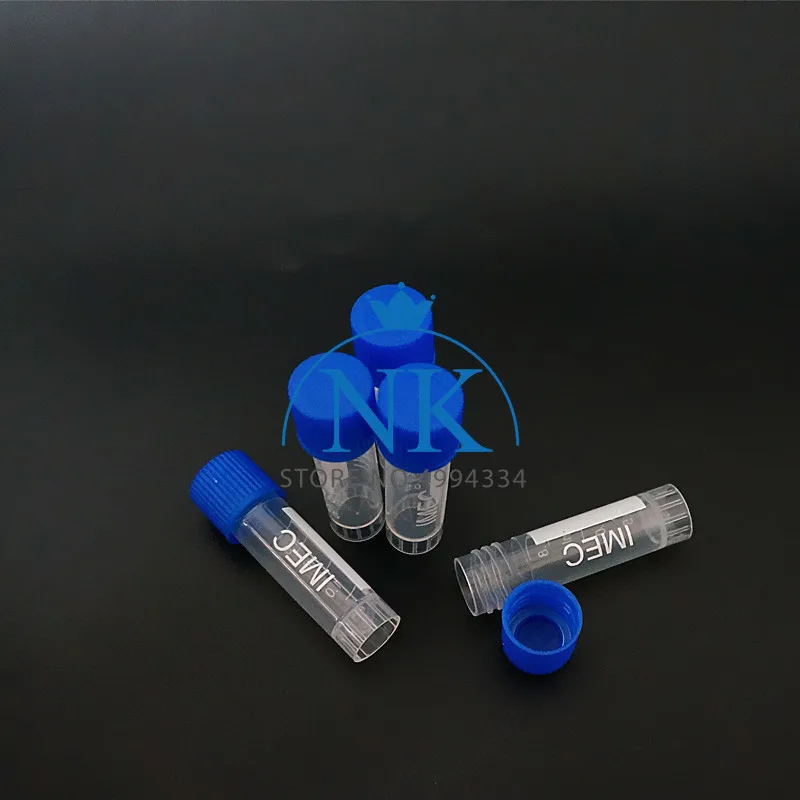 500Pcs/Lot 1.8ml(2ml) Cryovial Cryopreservation Tube Cryogenic Vials Plastic Reagent Bottle With Silica Gel Washer