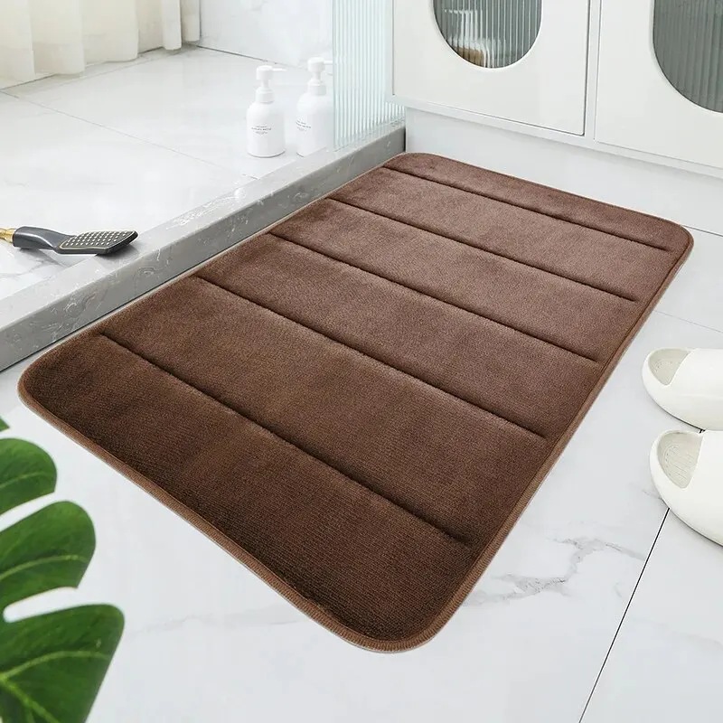 Bathroom Mat Coral Velvet Anti-Skid Water Absorption Machine Washable