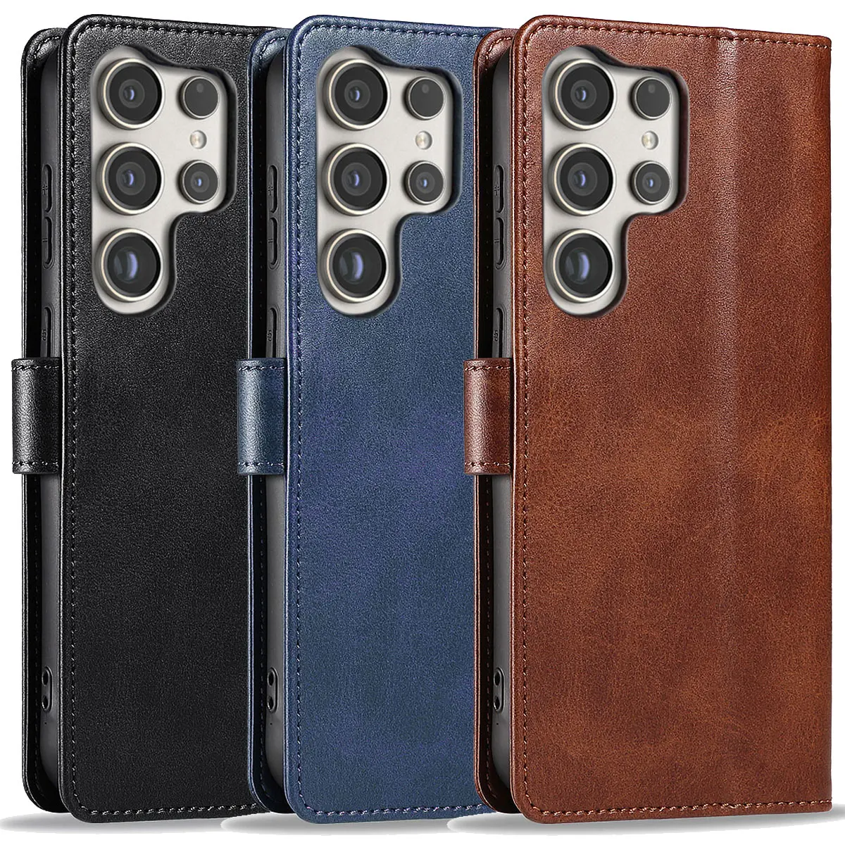 For Samsung Galaxy S24/S24+/S24 Plus/S24 Ultra 5G Phone Leather Case Shockproof Wallet Card Slot Kickstand Flip Folio Cover