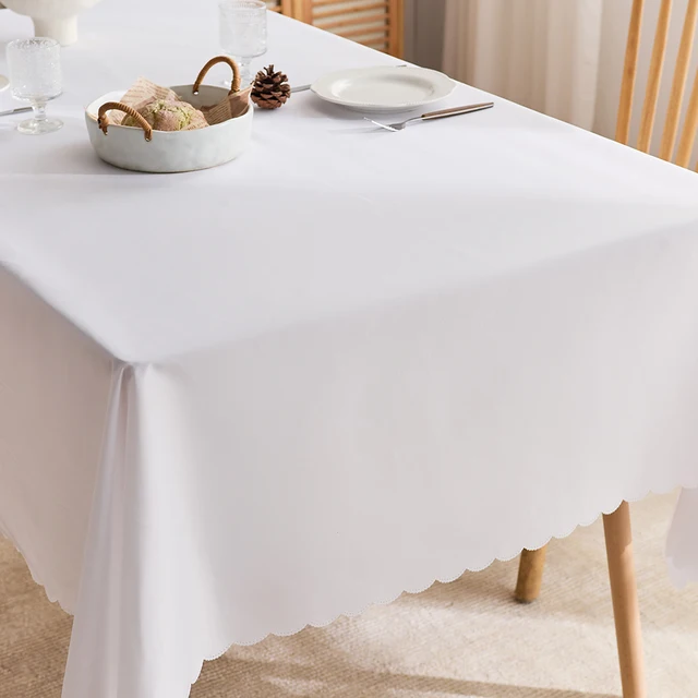 Nappe blanche pour dîner à domicile, couverture de table surdimensionnée pour banquet de mariage, couverture de fête en plein air, décoration d'hôtel 3
