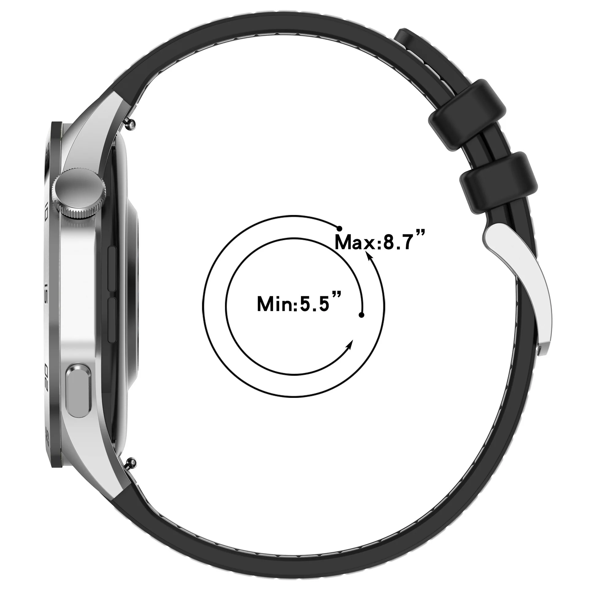 22mm Composite Silicone Sport Watchband - Premium Nylon Bracelet Strap