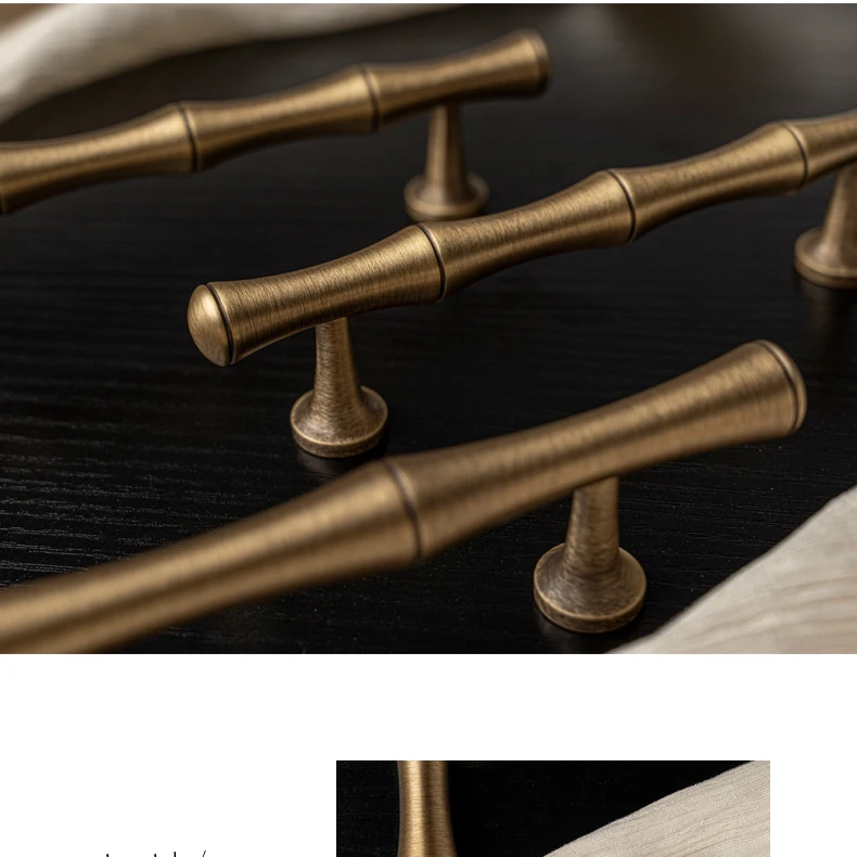 antique brass kitchen cupboard pull bamboo style