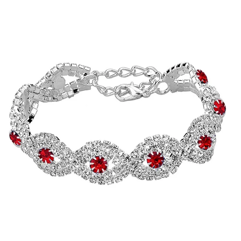 

European and American New Retro Colored Crystal Bracelet for Women Stainless Steel Luxury Bracelet Jewelry Accessories Gifts