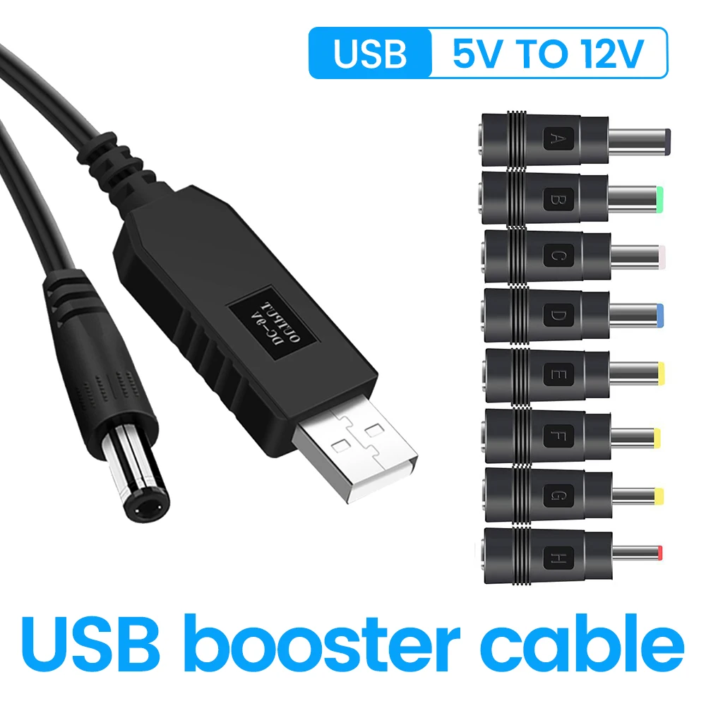 Cavo Adattatore Da USB A 12V 5.5x2.1mm - Convertitore Step-Up 5V A 12V Per Router, Ventole, Altoparlanti Wireless - Con Chip Di Protezione Integrato - 2