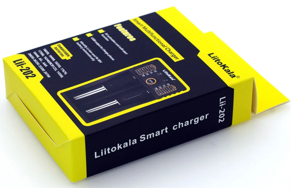 Liitokala Lii-202 18650 Charger 1.2V 3.7V 3.2V 3.85V AA 26650 10440 14500 16340 NiMH li-ion battery Smart charger 5V 2A Plug Battery Charger Battery Charger Adapter