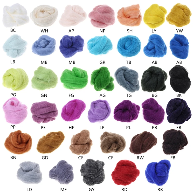 Fashion Wool Corriedale Needlefelting Top Roving Dyed Spinning Wet Felting Fiber Scarf Shaw Knitting Crafts Supplies felting wool fibre