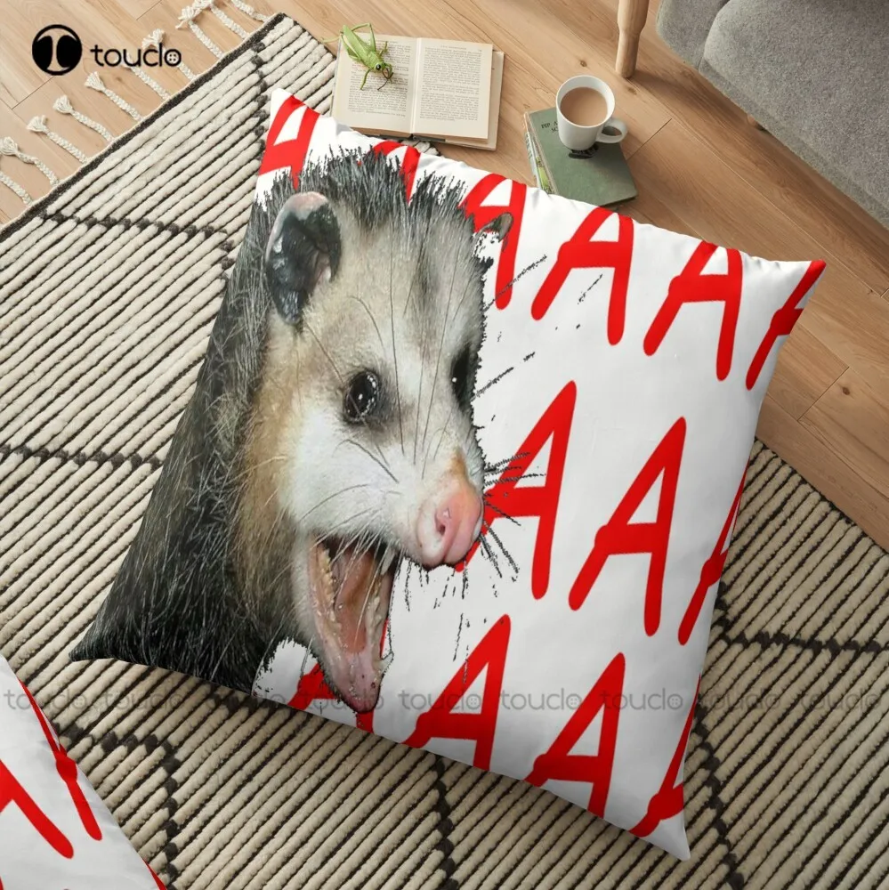 

Aaaaa Possum Aaaa, кричащие, напряженные, мемы, забавные диванные подушки, королевские подушки, Наволочки для дома, отеля, модная квадратная подушка для спальни