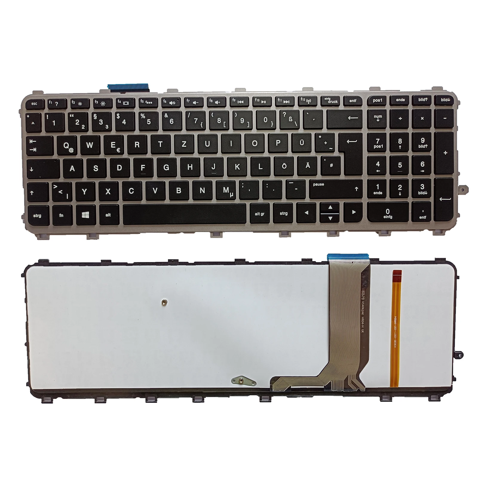 

Клавиатура для HP Envy 15-J000 15T-J000 15T-J100 15Z-J000 15Z-J100 GR с подсветкой и серебристой рамкой, Новинка