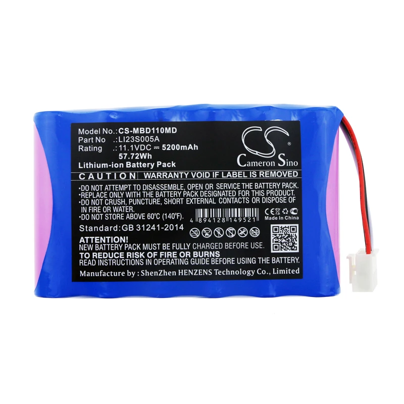 

Medical Battery For Mindray LI23S005A Mindray Umec10 Li-ion 11.10V 5200mAh / 57.72Wh Blue