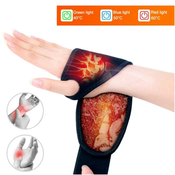 Electric Heated Wrist Brace Wrap Pain Relief Wrist Warmer Support Wristband 3 Level Temperature for Injury Rheumatism Tendonitis 1