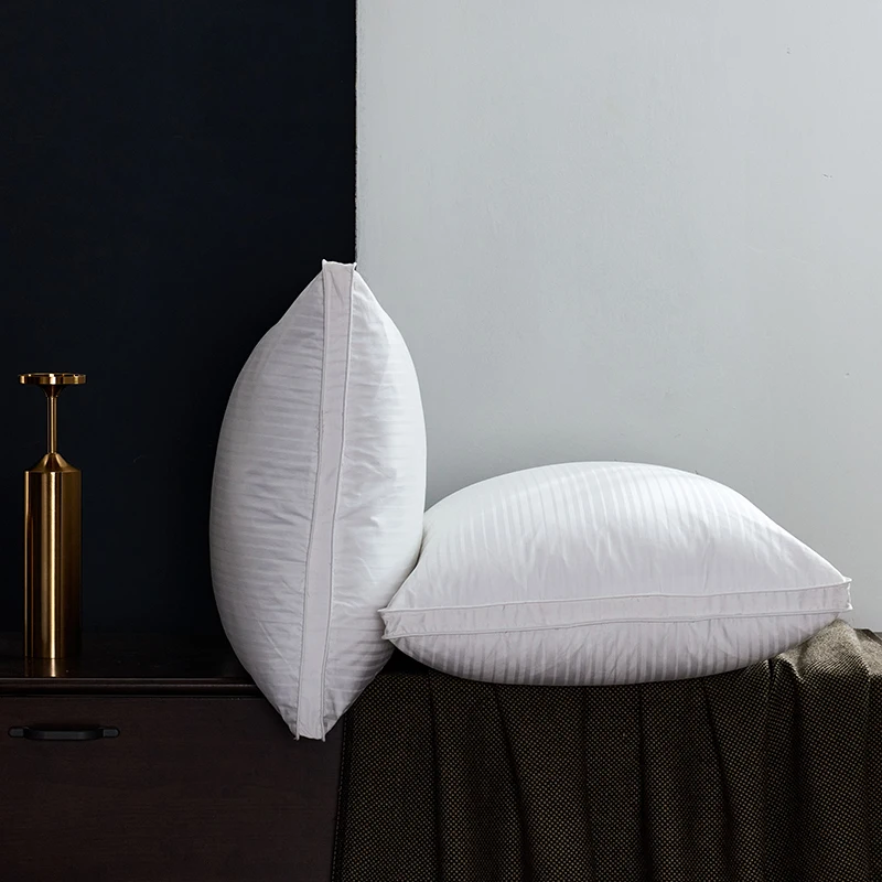 White Goose Down Pillow 2pcs Premium Bed Pillows Back Side Sleeper Pillow for Neck, Shoulder Support Soft Fluffy Hotel Pillows 2