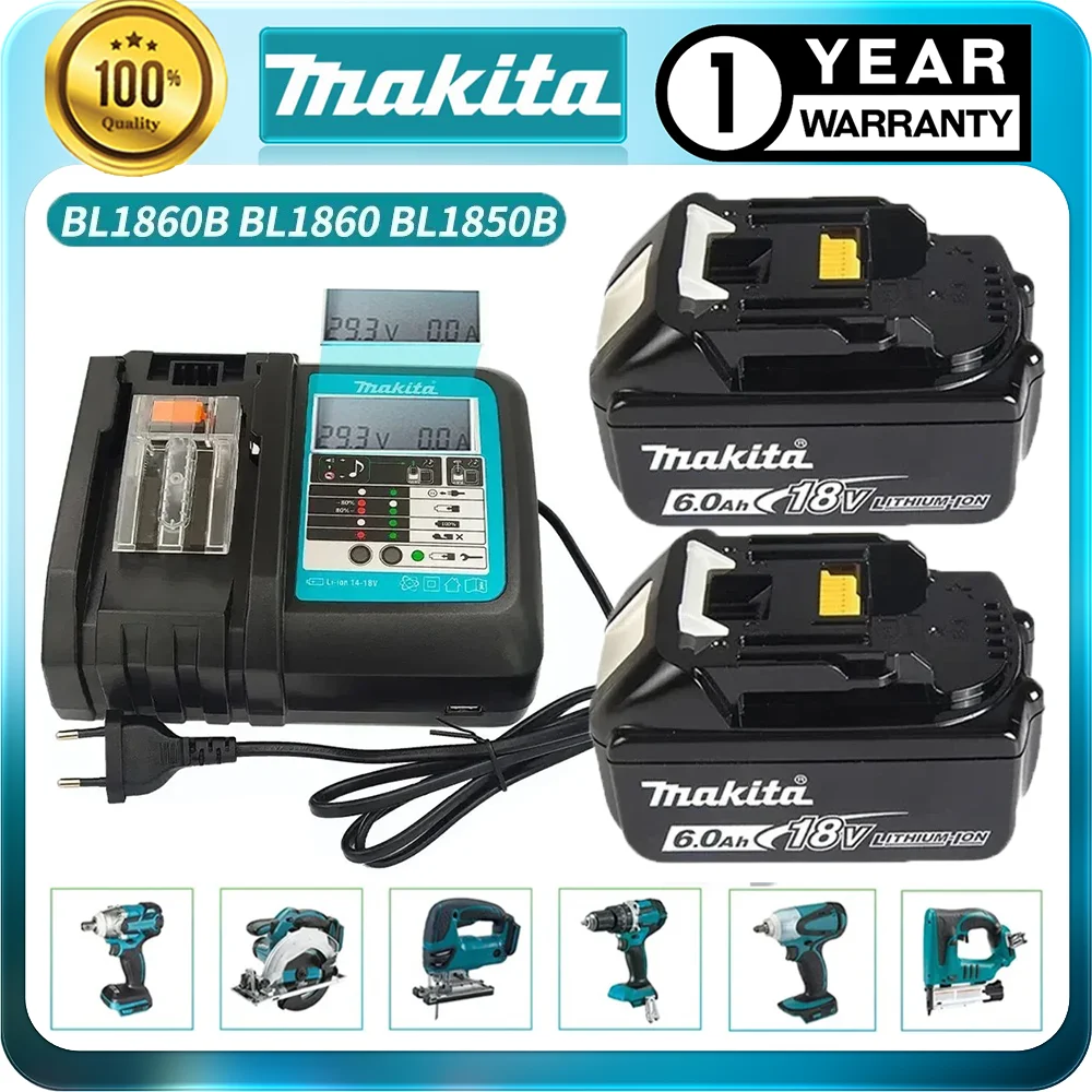 

Reliable Original Makita Rechargeable Power Tool Battery, Replaceable LED Lithium-ion, 6Ah 18V LXT BL1860B BL1860BL1850 BL1830