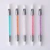1 Pcs Dual-Ended Silicone Head Carving Dotting Pen Nail Art Brushes Rhinestone Crystal Handle Tool For DIY Gel Manicure Tools 5