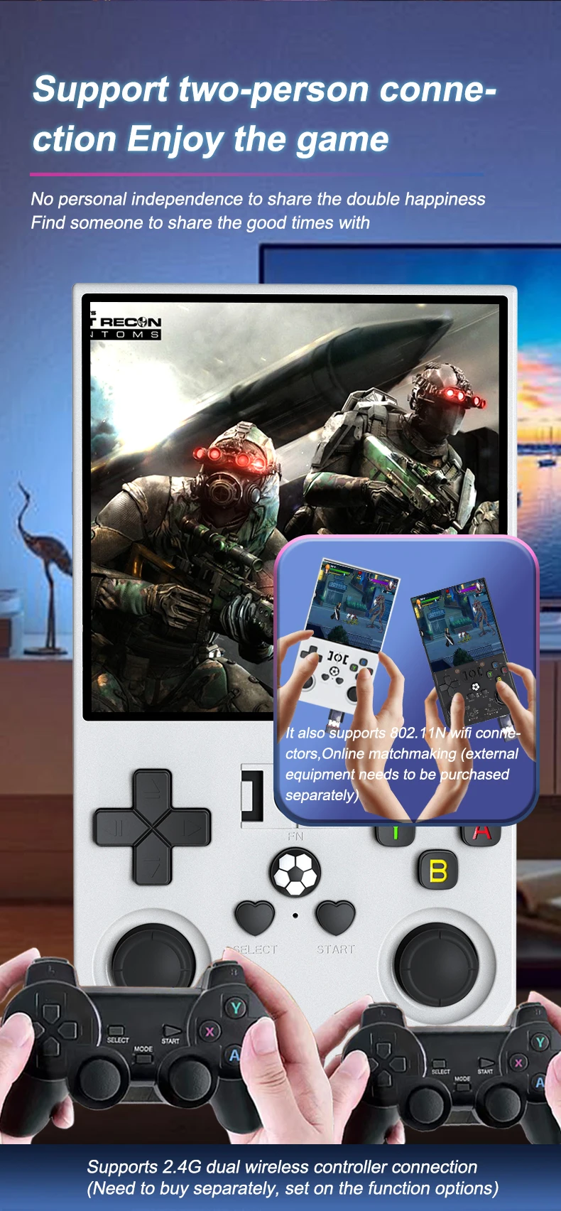 R36MAX Retro-Handheld-Spielkonsole, 4-Zoll-Großbildschirm, tragbarer Taschen-Videoplayer, über 1000 Spiele, Linux-System_voghion.com