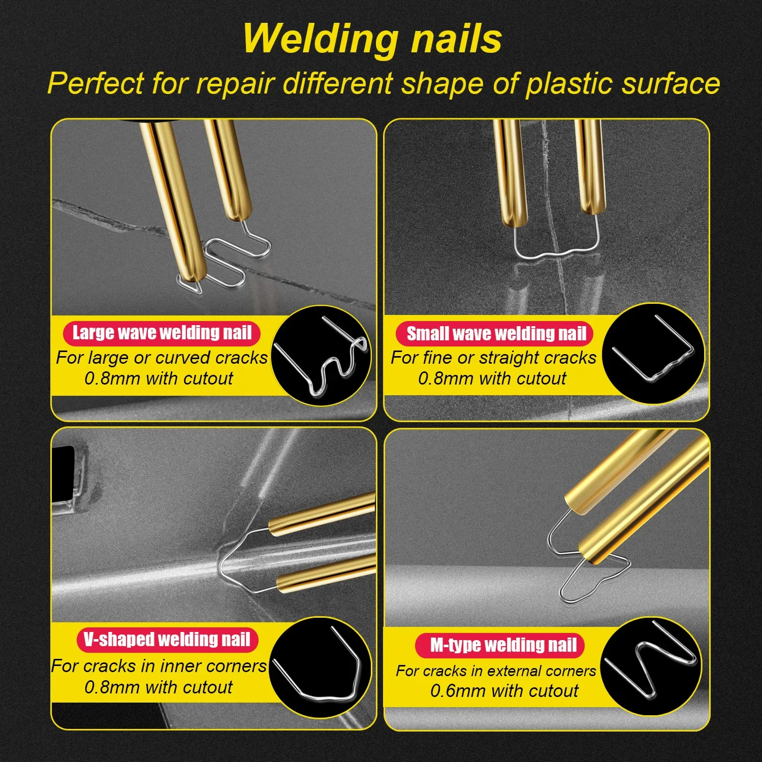 Mini 100W Plastic Welding Machine Hot Stapler Bumper Repair Kit Soldering Iron For Plastic Repair Car Bumper Repair Welding Gun 6