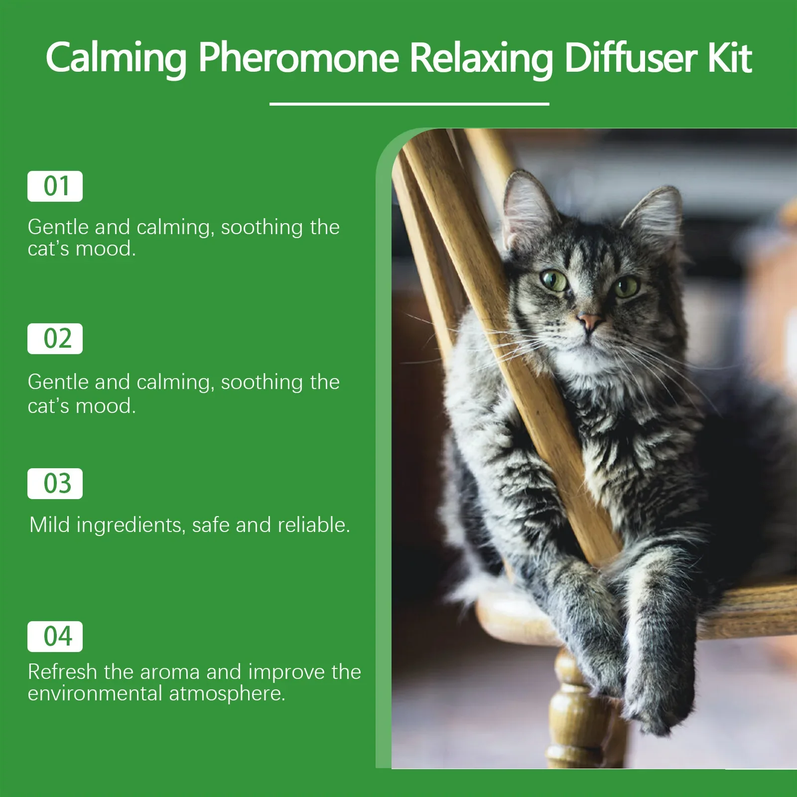 Cat Pheromone Calming Diffuser Anti Anxiety Stress Soothing Relaxing Gentle Ingredients Pets Pheromone Calming Diffuser 45ml