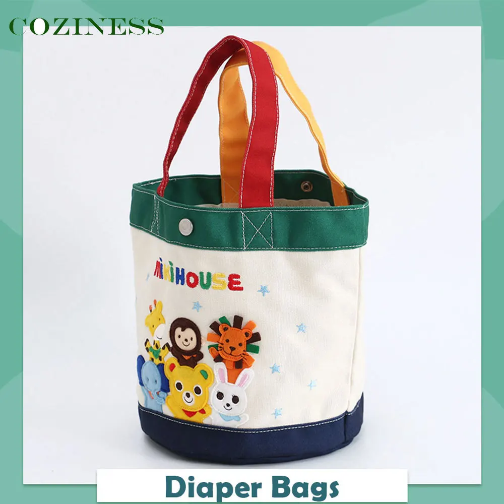 Miki House Mommy Bag New Arrival Cartoon Zoo Embroidery Color 