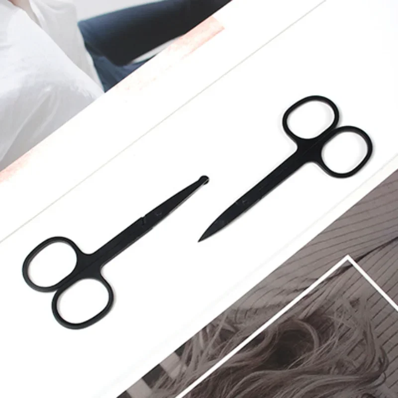 Nose Hair Scissors Lightweight Stainless Steel Pointed Round Head Beauty Trimmer Nose Hair Trimmer Ergonomics Nose Hair Cutter 3