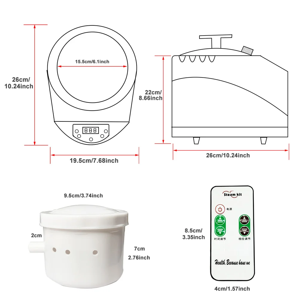1000W Stainless Steel Sauna Steamer Pot Machine 2L Portable Sauna Steam Generator Fumigation Machine for Spa Steam Generator 6