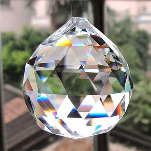 

1pc 20mm Clear Crystal Lighting Ball Prisms Hanging Pendant Wedding Home Curtain Decor