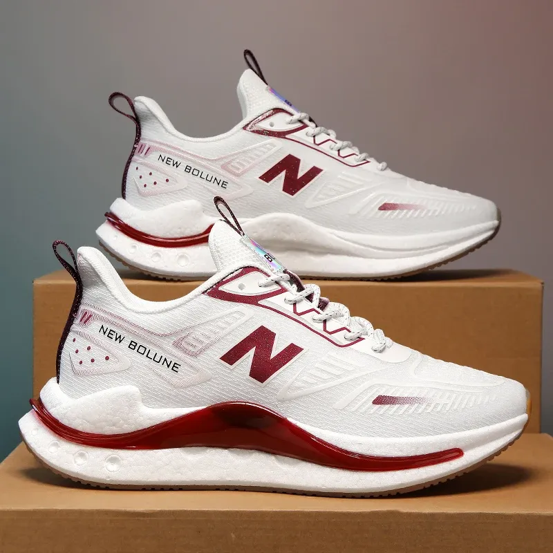 Running Shoes Men Women Breathable Flat Comfortable Non-Slip Soft Platform Casual Sports Shoes Mesh Trendy Sneakers Man