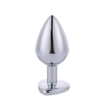 Stainless Steel Anal Plug Heart 3 Size Crystal Sexy Plug Removable Butt Plug Stimulator Sex Toys Prostate Massager Dildo 6