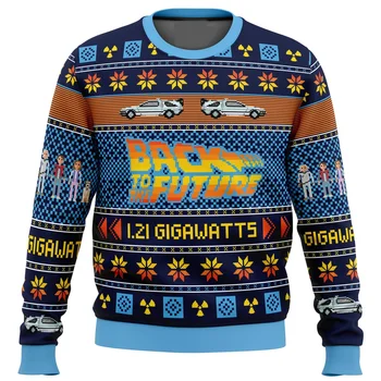 Ritorno al futuro brutto maglione di Natale Cartoon Anime donna uomo pullover top 2025 nuova moda coppia felpa con cappuccio 1