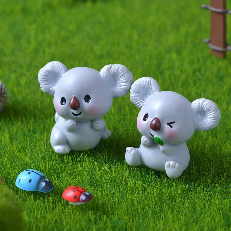 Cute Cartoon Koala Figurines Set for Home and Room Decor, DIY Desktop Accessories